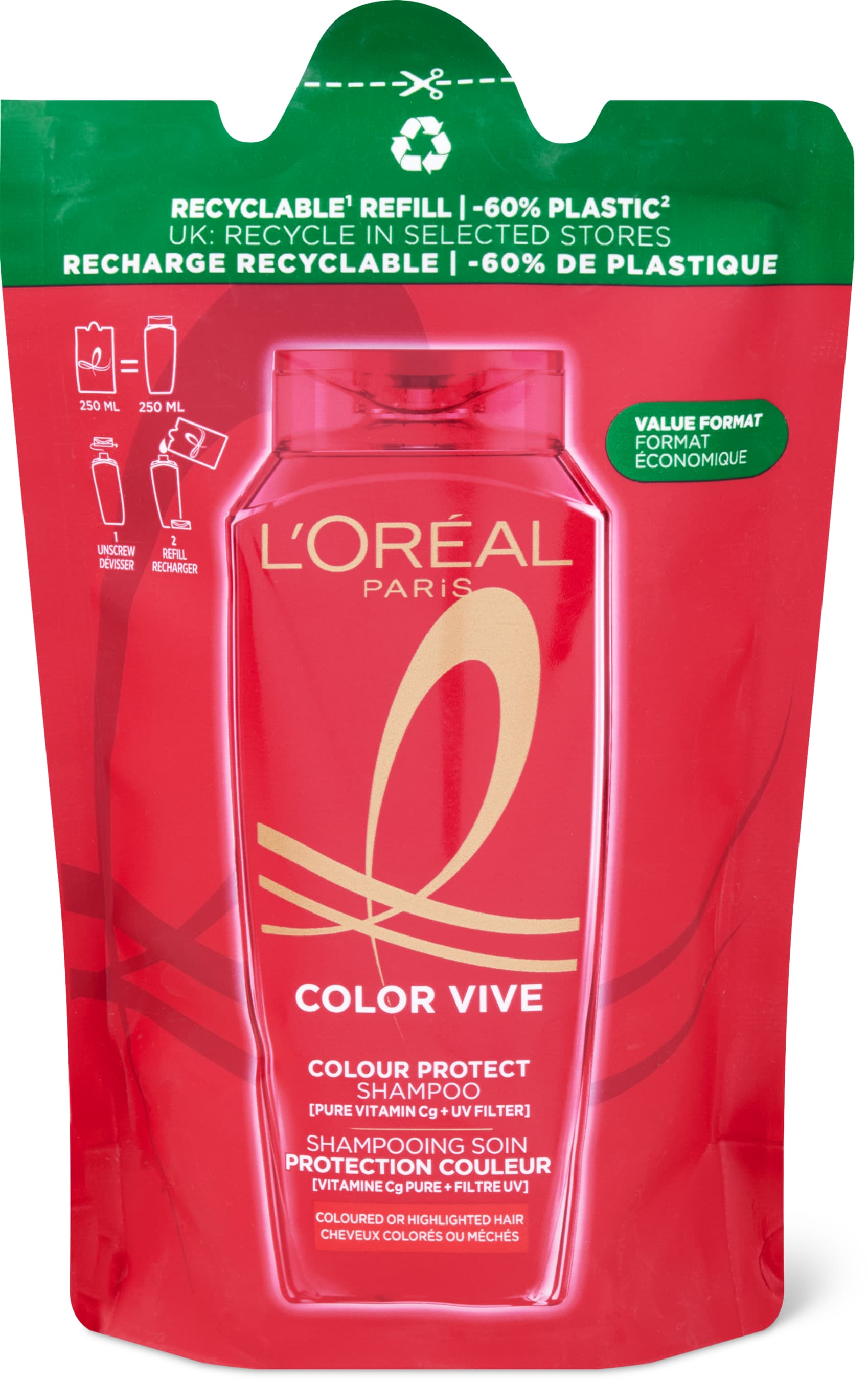 Color-Vive Shampoo coloriertes, gesträhntes Haar, Refill